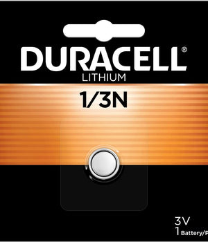 Duracell 1/3N 3V Lithium Battery, 1 Count Pack, Lithium Coin Battery for Digital Cameras, Watches, and more, CR Lithium 3 Volt Cell