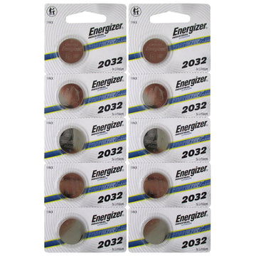 Energizer CR2032 3V lithium coin batteries, 10-pack