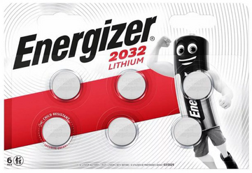 Energizer CR2032 3V lithium coin batteries, 6-pack