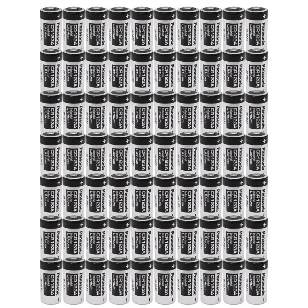 Panasonic CR123A lithium batteries, 100-pack