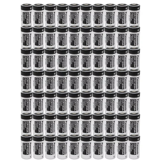 Panasonic CR123A lithium batteries, 100-pack
