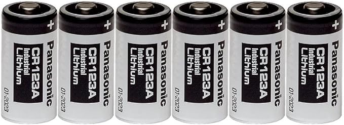 Panasonic CR123A 3V lithium batteries, 6-pack