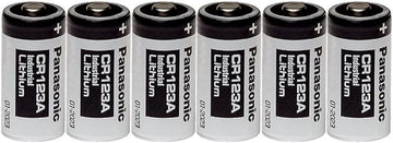 Panasonic CR123A 3V lithium batteries, 6-pack