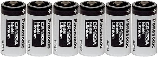 Panasonic CR123A 3V lithium batteries, 6-pack