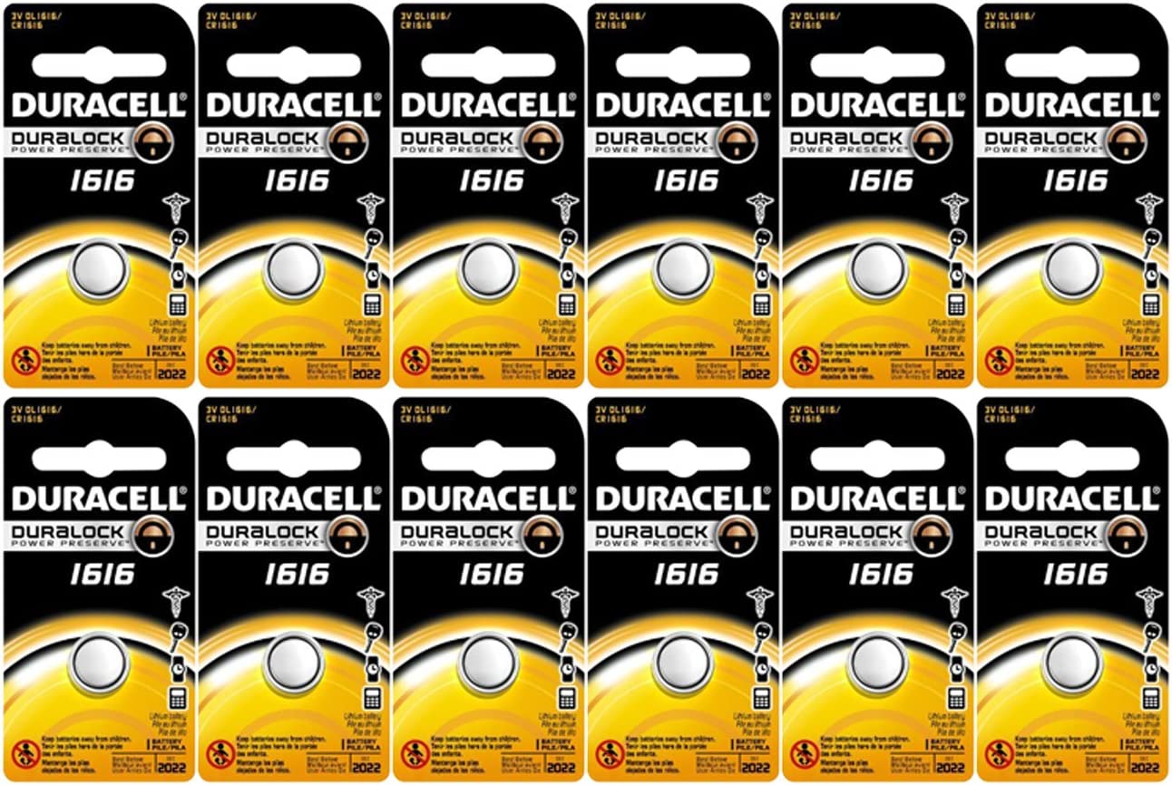 Duracell 1616 Lithium, 12 Pack