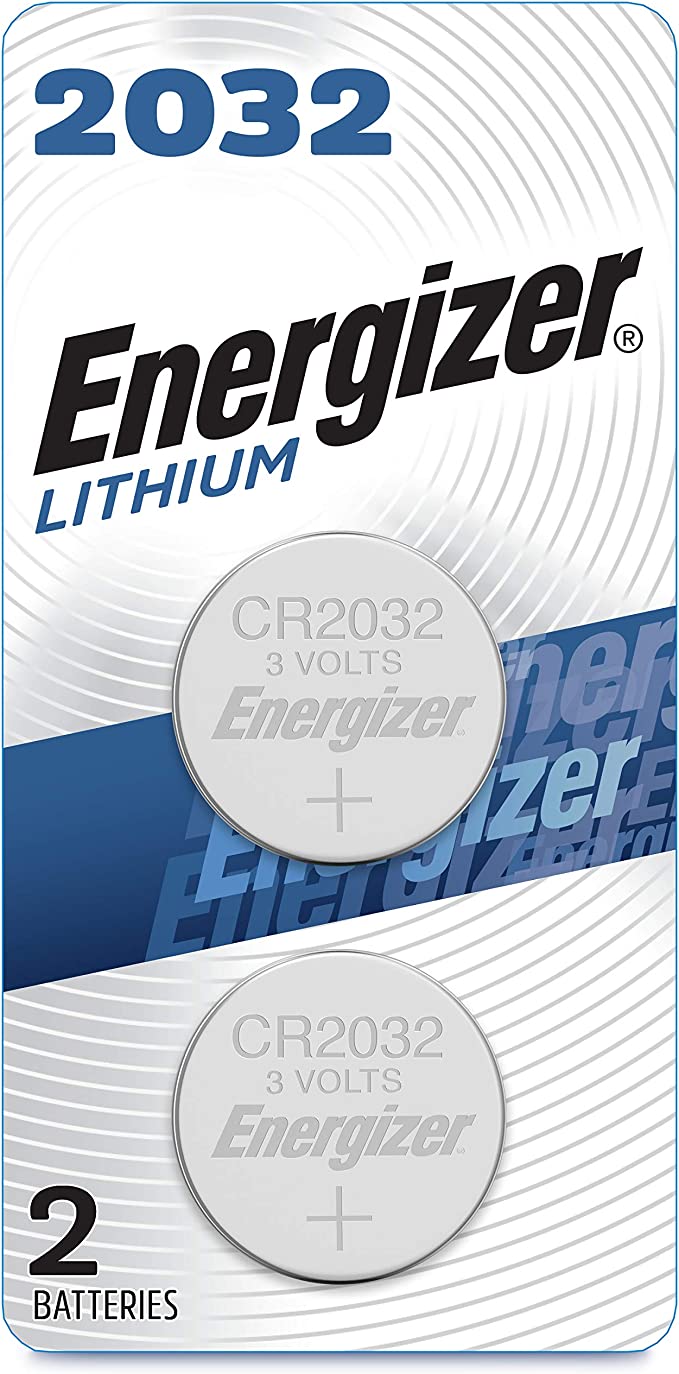 Energizer CR2032 3V lithium coin batteries, 2-pack