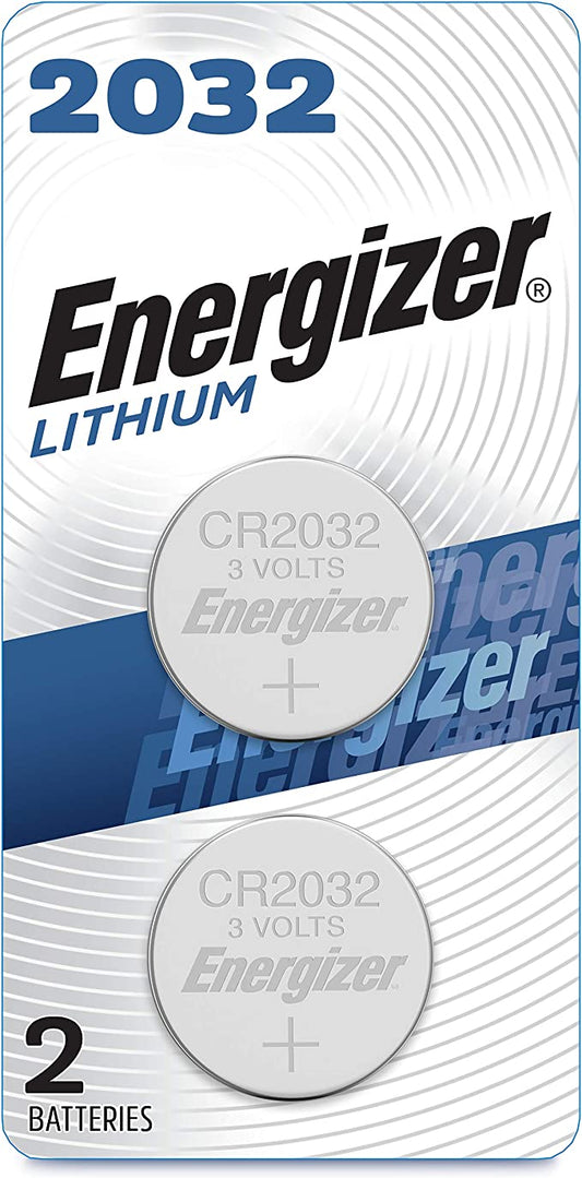Energizer CR2032 3V lithium coin batteries, 2-pack